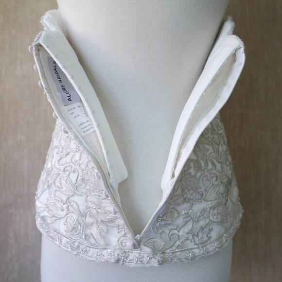 💍 Allure Bridals Beaded Halter Bridal Top Separates | Wedding Gown Top | Size 4 - Picture 7 of 9